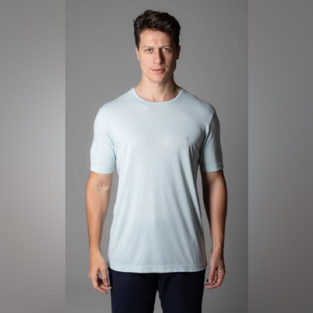 BROOKSFIELD Men’s Short Sleeve 100% Pima Cotton Tee Shirt light Blue Size Large